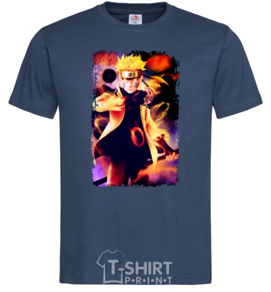 Men's T-Shirt Naruto Kakasi anime navy-blue фото