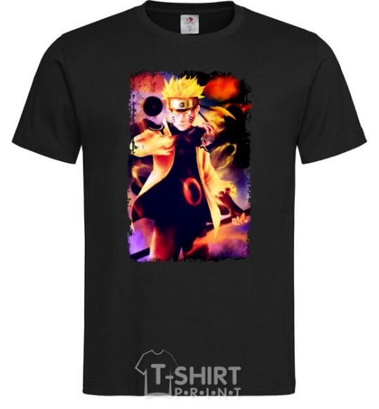 Men's T-Shirt Naruto Kakasi anime black фото