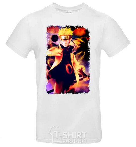 Men's T-Shirt Naruto Kakasi anime White фото