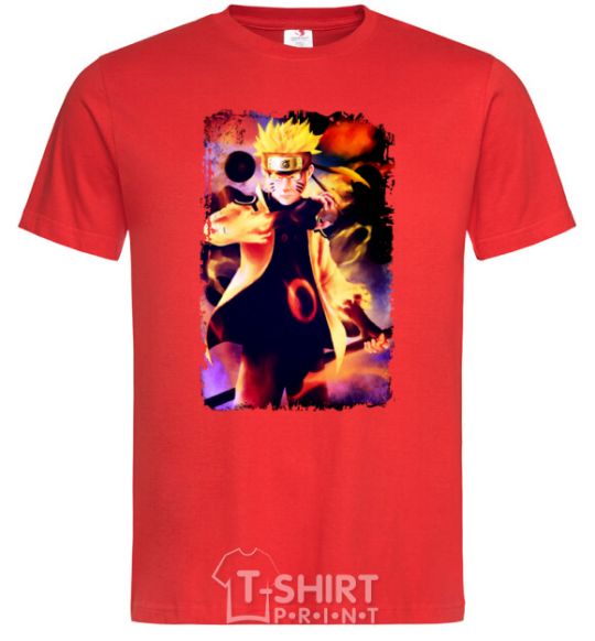 Men's T-Shirt Naruto Kakasi anime red фото