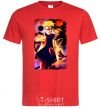 Men's T-Shirt Naruto Kakasi anime red фото