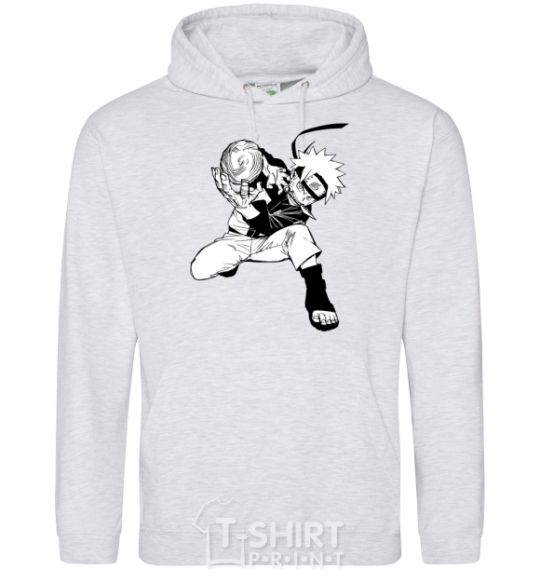 Men`s hoodie Naruto Razengag anime manga sport-grey фото