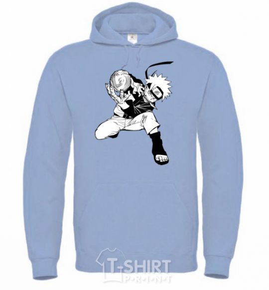 Men`s hoodie Naruto Razengag anime manga sky-blue фото