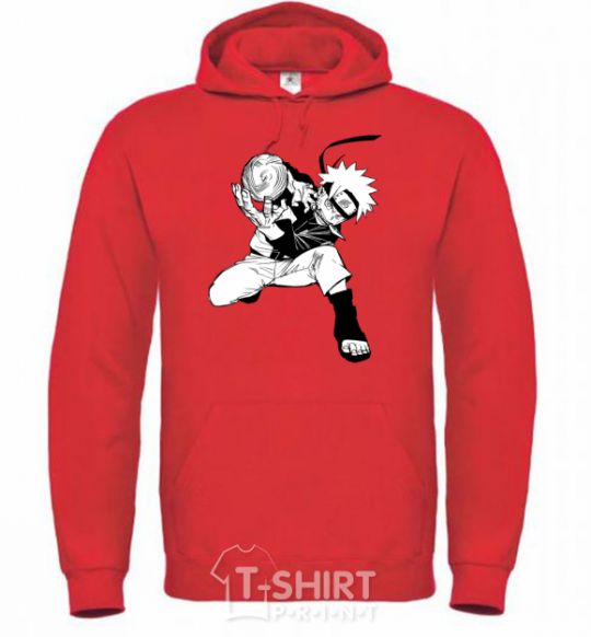 Men`s hoodie Naruto Razengag anime manga bright-red фото