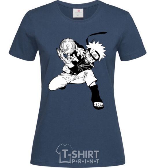 Women's T-shirt Naruto Razengag anime manga navy-blue фото