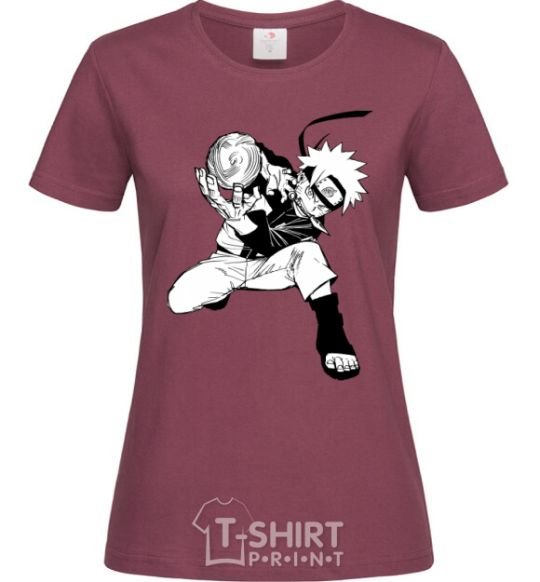 Women's T-shirt Naruto Razengag anime manga burgundy фото