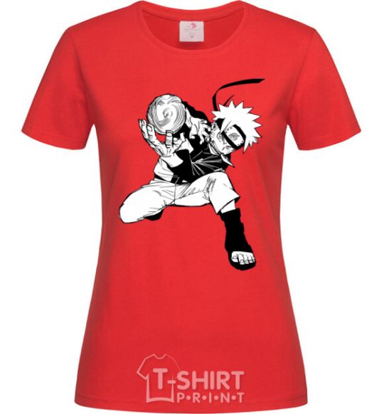 Women's T-shirt Naruto Razengag anime manga red фото