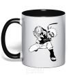 Mug with a colored handle Naruto Razengag anime manga black фото