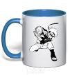 Mug with a colored handle Naruto Razengag anime manga royal-blue фото