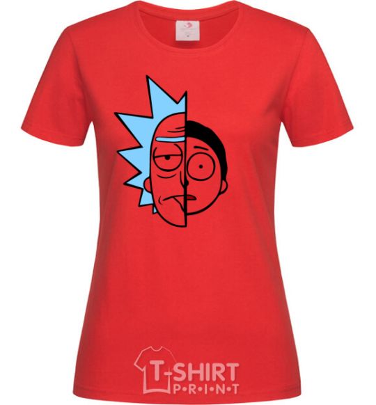 Women's T-shirt Rick and Morty red фото