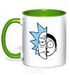 Mug with a colored handle Rick and Morty kelly-green фото