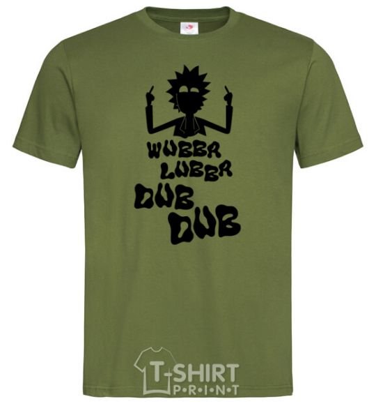 Мужская футболка Rick WUBBA LUBBA DUB DUB Оливковый фото