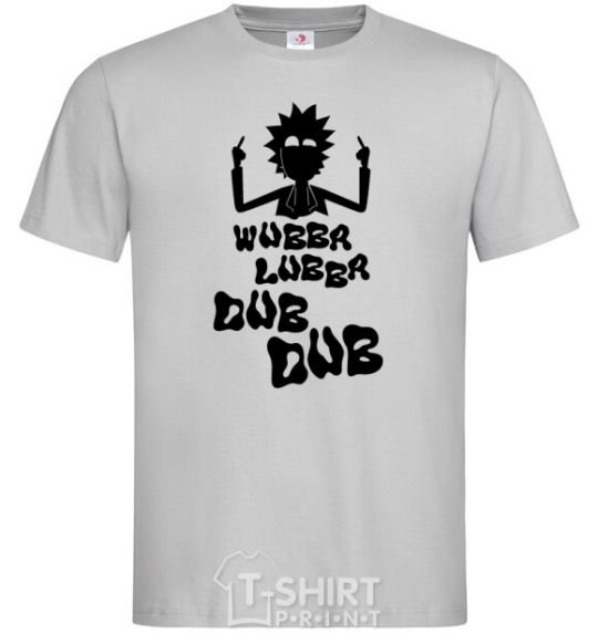 Men's T-Shirt Rick WUBBA LUBBA DUB DUB grey фото