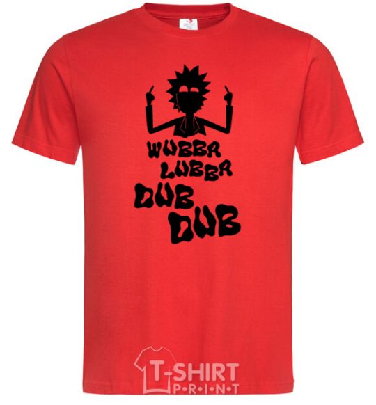 Men's T-Shirt Rick WUBBA LUBBA DUB DUB red фото