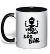 Mug with a colored handle Rick WUBBA LUBBA DUB DUB black фото