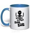 Mug with a colored handle Rick WUBBA LUBBA DUB DUB royal-blue фото