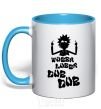 Mug with a colored handle Rick WUBBA LUBBA DUB DUB sky-blue фото