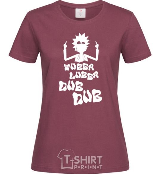 Women's T-shirt Rick WUBBA LUBBA DUB DUB burgundy фото