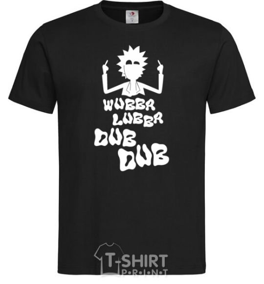 Men's T-Shirt Rick WUBBA LUBBA DUB DUB black фото