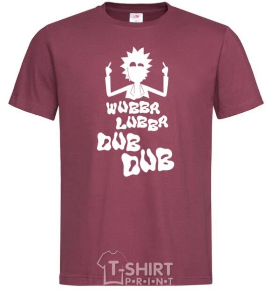 Men's T-Shirt Rick WUBBA LUBBA DUB DUB burgundy фото