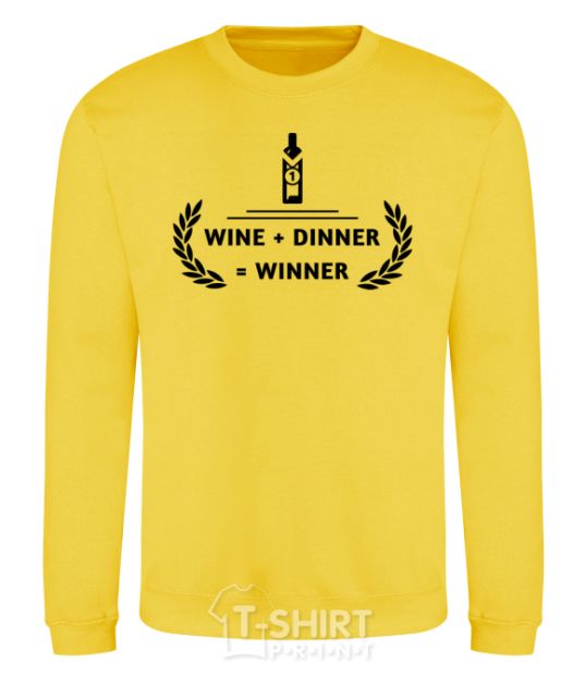 Sweatshirt wine dinner winner yellow фото
