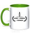 Mug with a colored handle wine dinner winner kelly-green фото