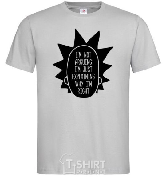 Men's T-Shirt Rick and Morty im not arguing silhouette grey фото