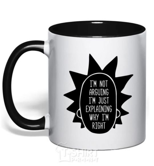 Mug with a colored handle Rick and Morty im not arguing silhouette black фото