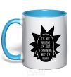 Mug with a colored handle Rick and Morty im not arguing silhouette sky-blue фото