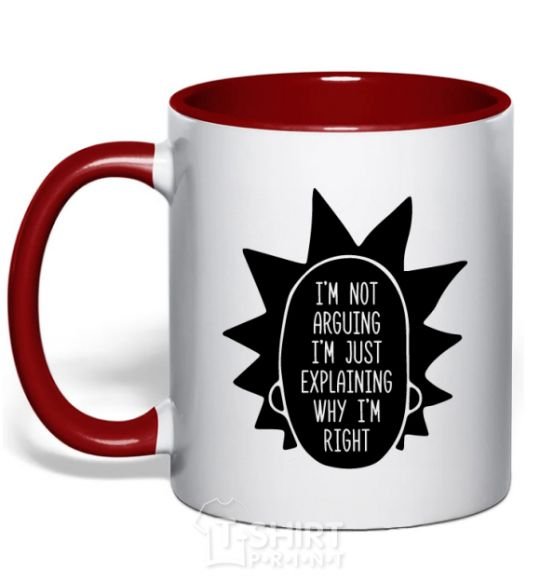 Mug with a colored handle Rick and Morty im not arguing silhouette red фото