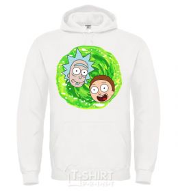 Men`s hoodie Rick and Morty RIck and Morty portal White фото