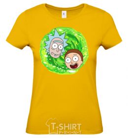 Women's T-shirt Rick and Morty RIck and Morty portal cornsilk фото