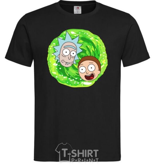 Men's T-Shirt Rick and Morty RIck and Morty portal black фото