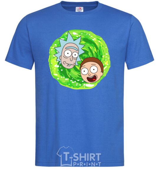 Men's T-Shirt Rick and Morty RIck and Morty portal royal-blue фото