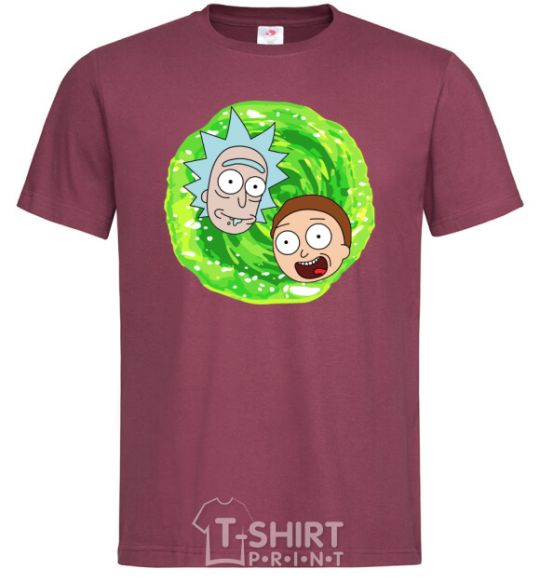 Men's T-Shirt Rick and Morty RIck and Morty portal burgundy фото