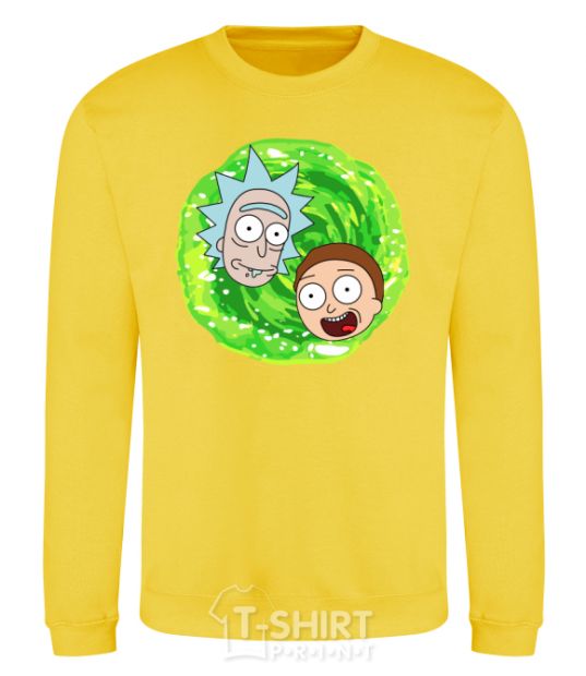 Sweatshirt Rick and Morty RIck and Morty portal yellow фото