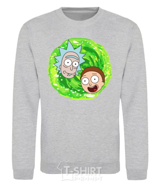 Sweatshirt Rick and Morty RIck and Morty portal sport-grey фото