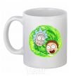 Чашка керамическая Рик и морти RIck and Morty портал Белый фото