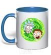 Mug with a colored handle Rick and Morty RIck and Morty portal royal-blue фото