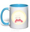 Mug with a colored handle Rick and Morty sunshine scream tsui sky-blue фото