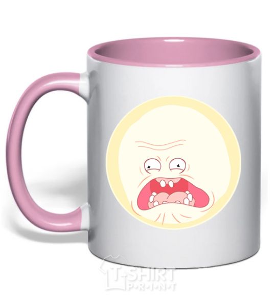 Mug with a colored handle Rick and Morty sunshine scream tsui light-pink фото