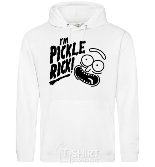 Men`s hoodie Pickle Rick White фото