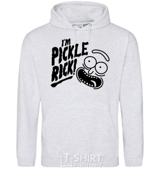 Men`s hoodie Pickle Rick sport-grey фото