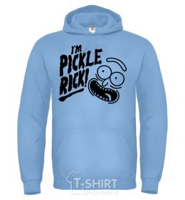 Men`s hoodie Pickle Rick sky-blue фото