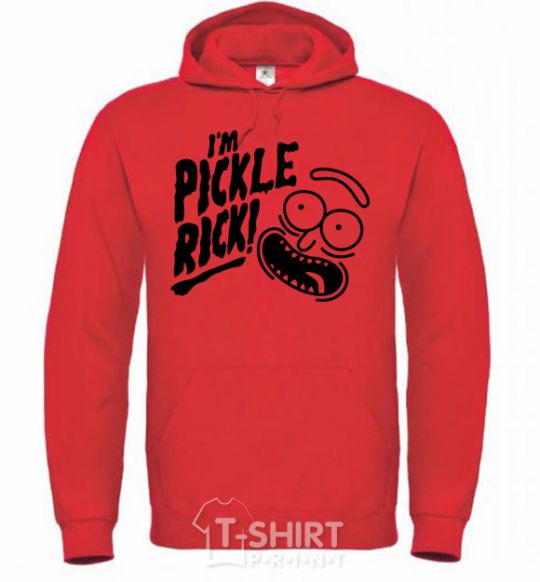 Men`s hoodie Pickle Rick bright-red фото