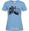 Women's T-shirt Pickle Rick sky-blue фото