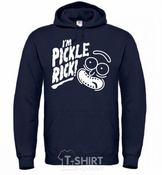 Men`s hoodie Pickle Rick navy-blue фото