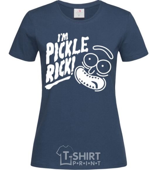 Women's T-shirt Pickle Rick navy-blue фото