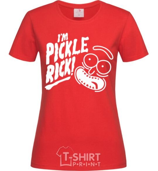 Women's T-shirt Pickle Rick red фото