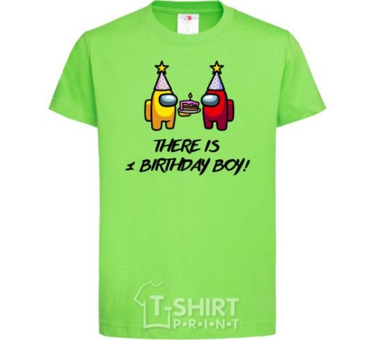 Детская футболка Among us birthday boy именинник Лаймовый фото